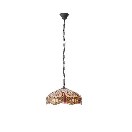 Endon 70824 - Lampadario a catena Tiffany DRAGONFLY 3xE27/60W/230V Ø 41 cm