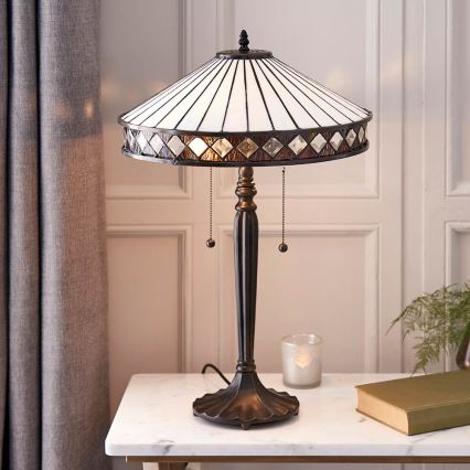 Endon 70935 - Lampada da tavolo FARGO 2xE27/60W/230V diametro 41,5 cm