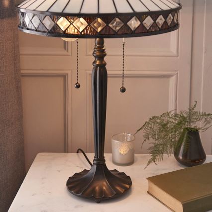 Endon 70935 - Lampada da tavolo FARGO 2xE27/60W/230V diametro 41,5 cm