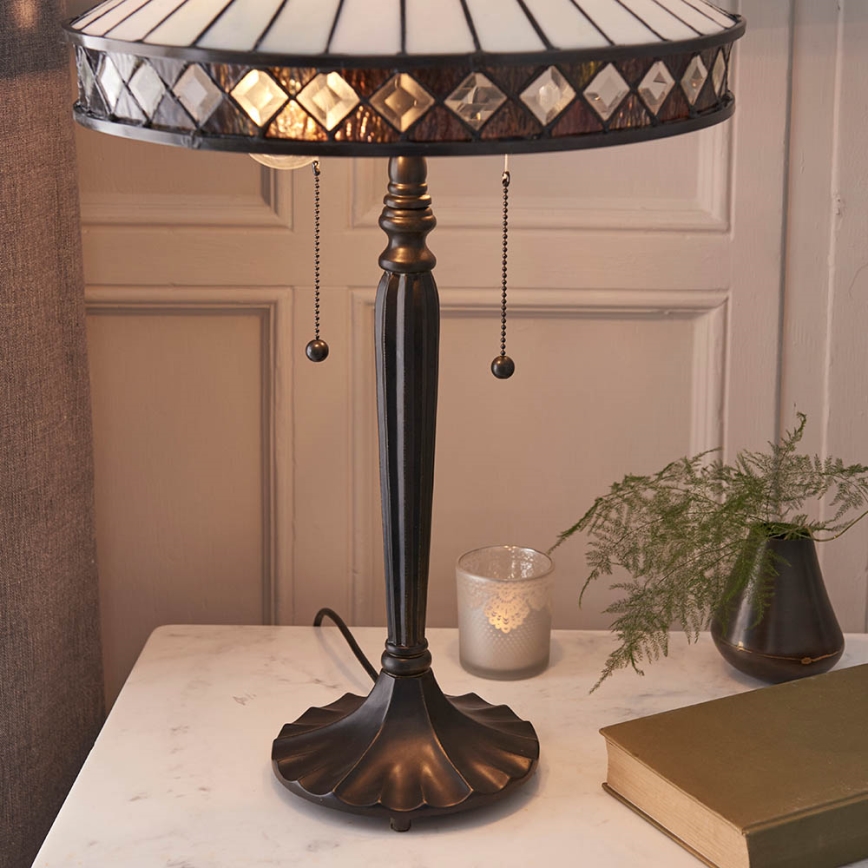 Endon 70935 - Lampada da tavolo FARGO 2xE27/60W/230V diametro 41,5 cm