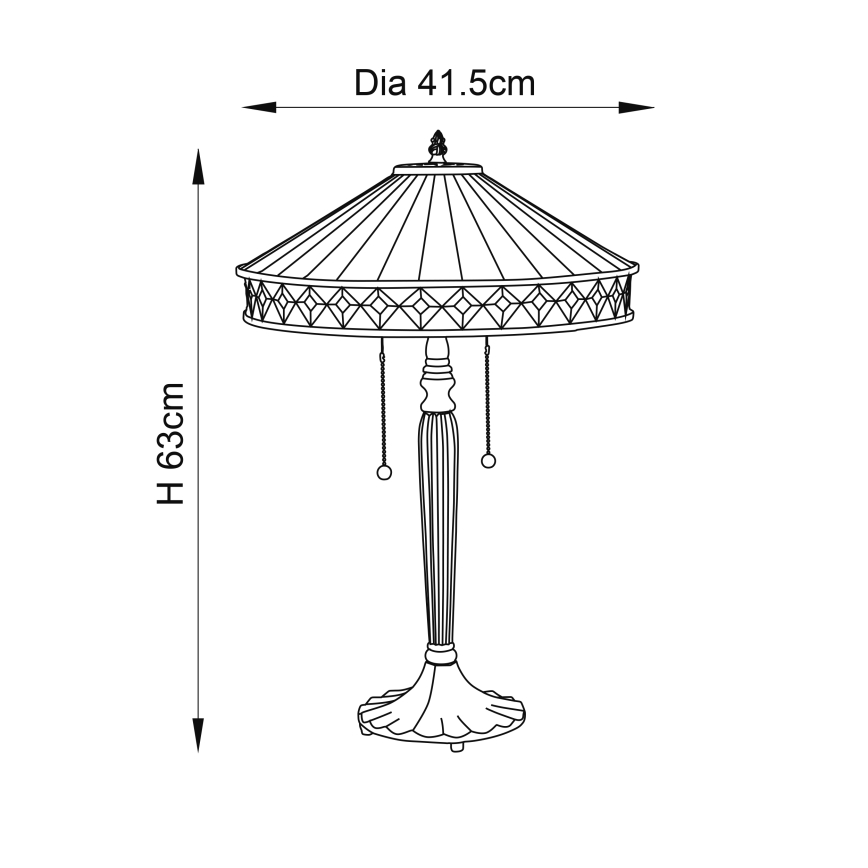 Endon 70935 - Lampada da tavolo FARGO 2xE27/60W/230V diametro 41,5 cm