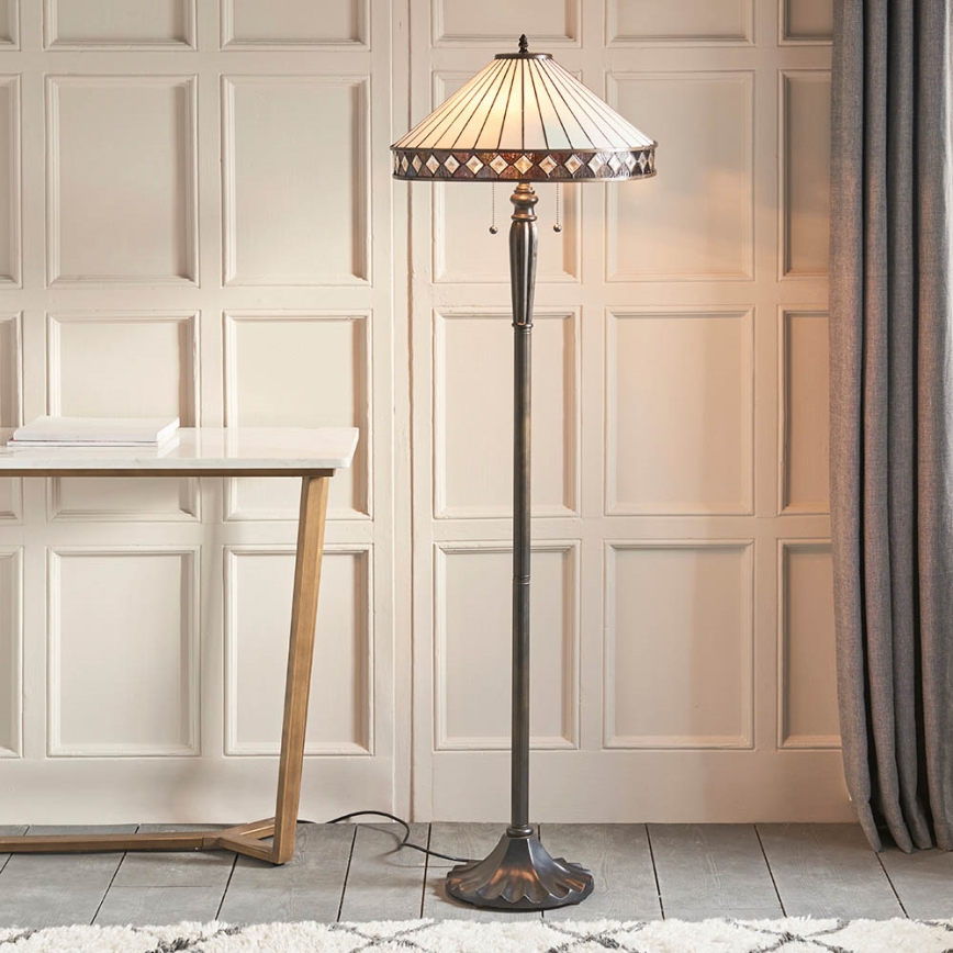 Endon 70936 - Lampada da terra FARGO 2xE27/60W/230V Ø 50 cm