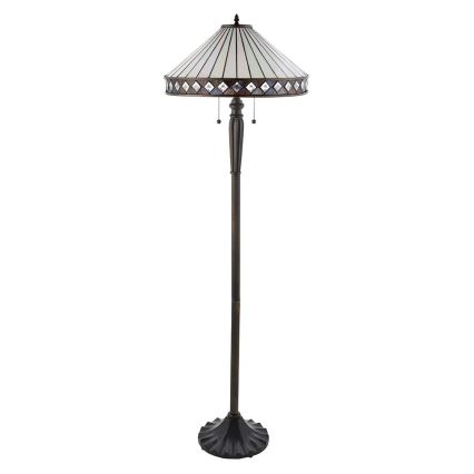 Endon 70936 - Lampada da terra Tiffany FARGO 2xE27/60W/230V, diametro 50 cm