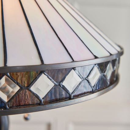 Endon 70936 - Lampada da terra Tiffany FARGO 2xE27/60W/230V, diametro 50 cm