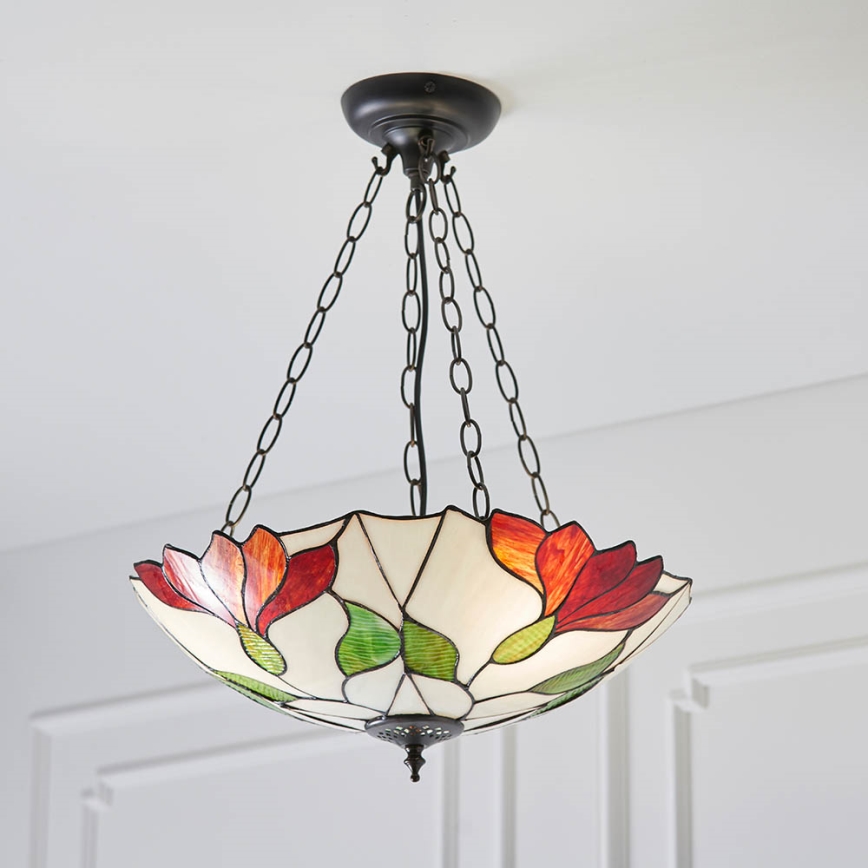 Endon 70946 - Lampadario a sospensione con catena BOTANICA 3xE27/60W/230V diametro 45 cm