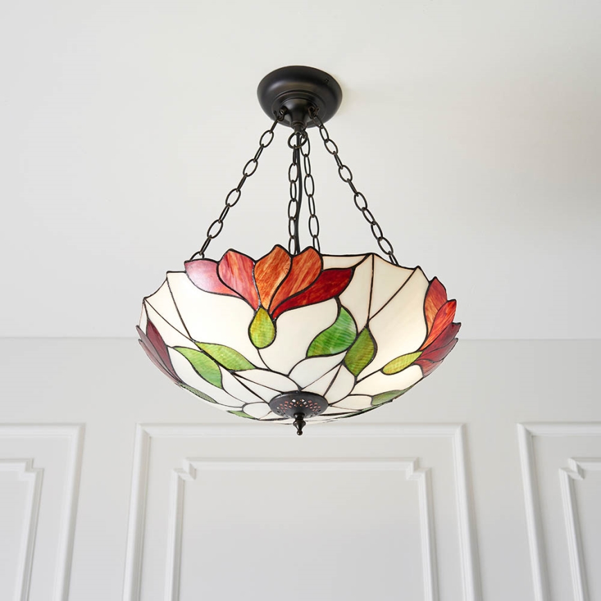Endon 70946 - Lampadario a sospensione con catena BOTANICA 3xE27/60W/230V diametro 45 cm