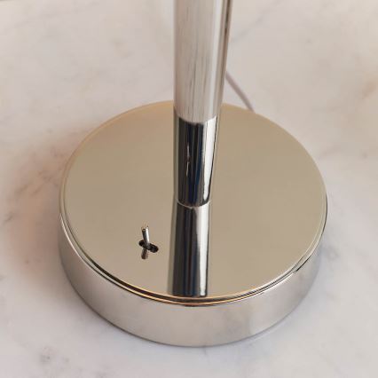Endon 72175 - Lampada da tavolo con porta USB SYON 1xE14/40W/230V cromo lucido/beige