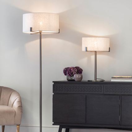 Endon 72634 - Lampada con piedistallo HAYFIELD 1xE27/40W/230V marrone/grigio