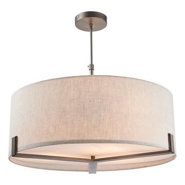Endon 72635 - Lampadario a sospensione con supporto rigido HAYFIELD 3xE27/40W/230V cromo opaco/grigio