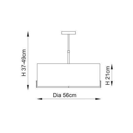Endon 72635 - Lampadario a sospensione con supporto rigido HAYFIELD 3xE27/40W/230V cromo opaco/grigio