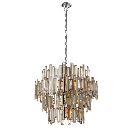 Endon 72746 - Lampadario a cristallo con catena VIVIANA 15xE14/40W/230V, fumé