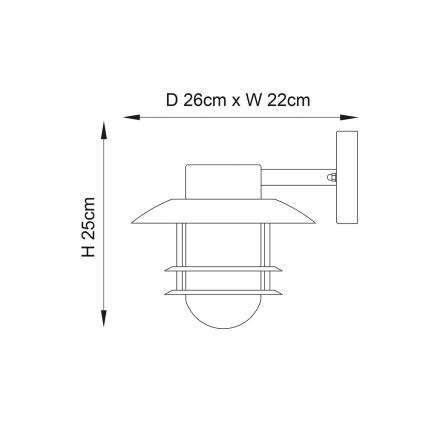 Endon 74703 - Applique da esterno JENSON 1xE27/40W/230V IP44 cromo lucido