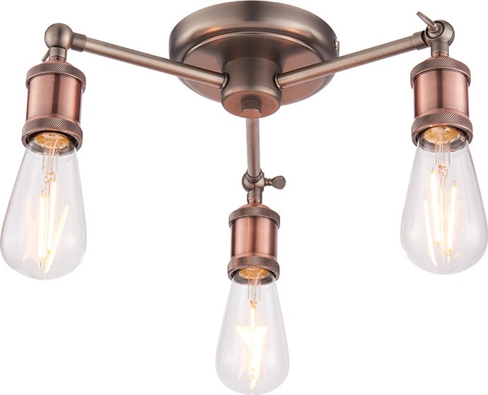 Endon 76124 - Faretto HAL 3xE27/10W/230V, cromo opaco/ramato