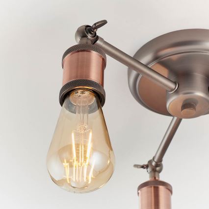 Endon 76124 - Faretto HAL 3xE27/10W/230V, cromo opaco/ramato