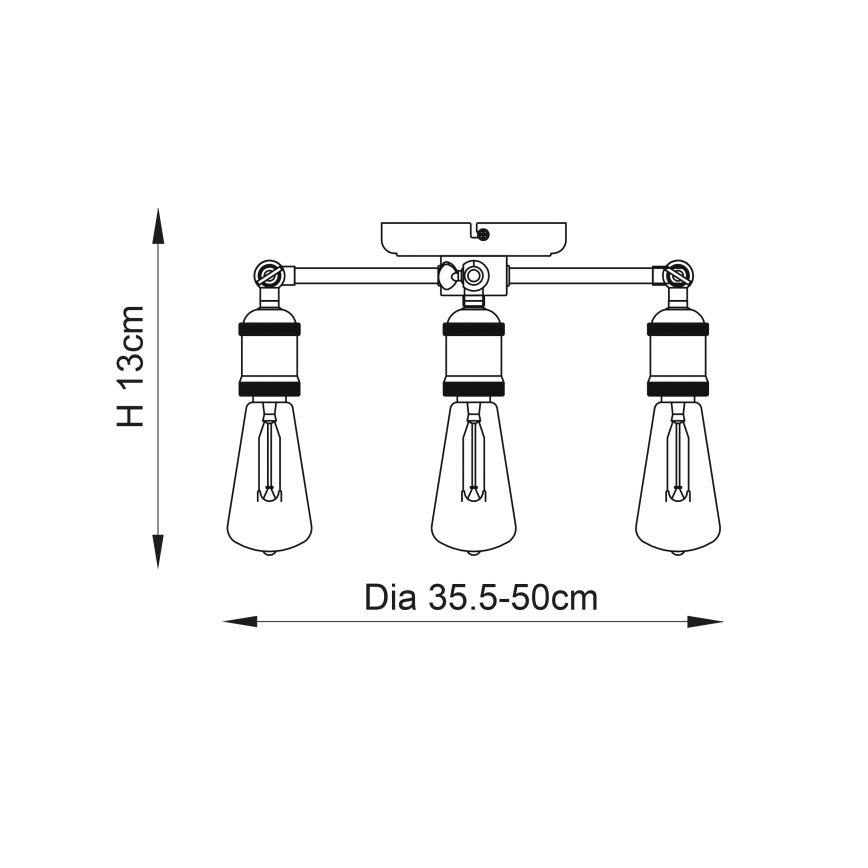 Endon 76124 - Faretto HAL 3xE27/10W/230V, cromo opaco/ramato