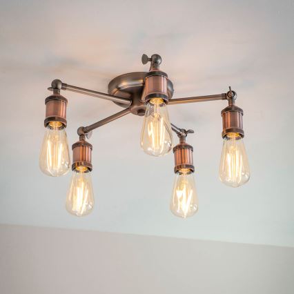 Endon 76336 - Faretto HAL 5xE27/10W/230V bronzo/rame