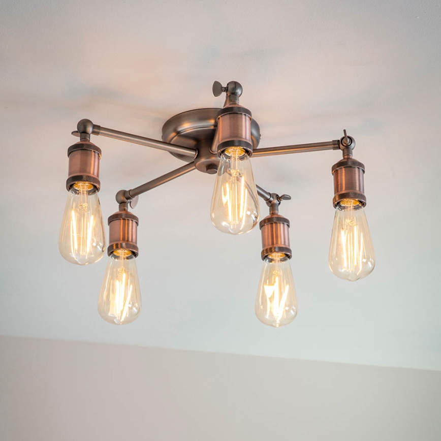 Endon 76336 - Faretto HAL 5xE27/10W/230V bronzo/rame