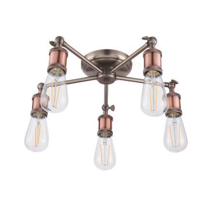 Endon 76336 - Faretto HAL 5xE27/10W/230V bronzo/rame