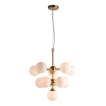 Endon 76500 - Lampadario a sospensione con filo OSCAR 11xG9/18W/230V ottone