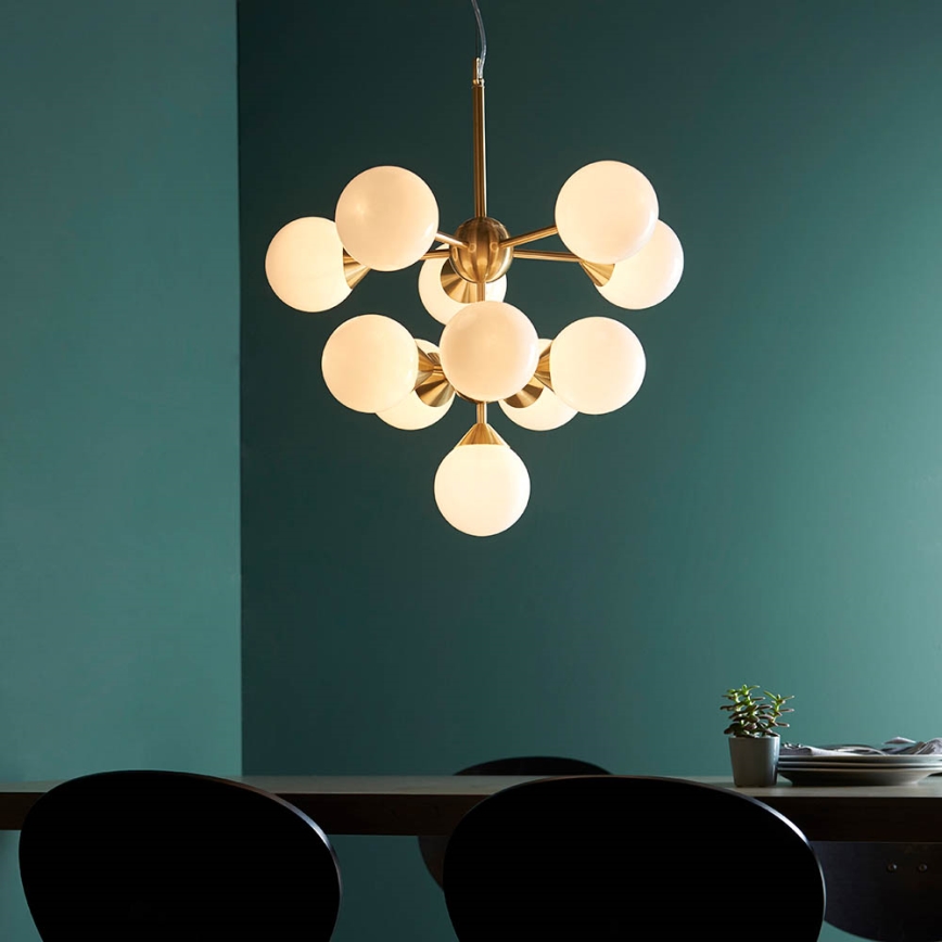 Endon 76500 - Lampadario a sospensione con filo OSCAR 11xG9/18W/230V ottone