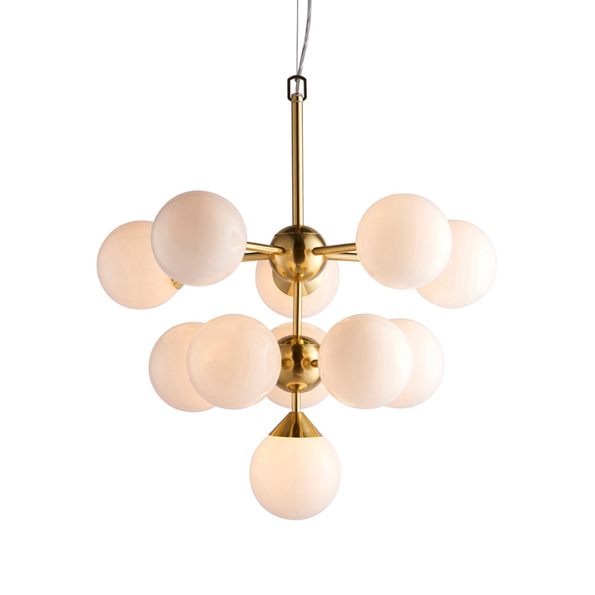Endon 76500 - Lampadario a sospensione con filo OSCAR 11xG9/18W/230V ottone