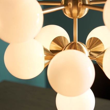 Endon 76500 - Lampadario a sospensione con filo OSCAR 11xG9/18W/230V ottone