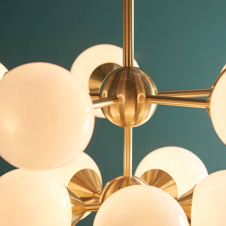Endon 76500 - Lampadario a sospensione con filo OSCAR 11xG9/18W/230V ottone