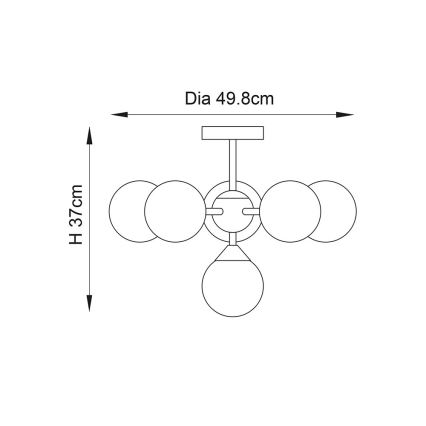 Endon 76501 - Lampadario a stelo OSCAR 6xG9/5W/230V dorato