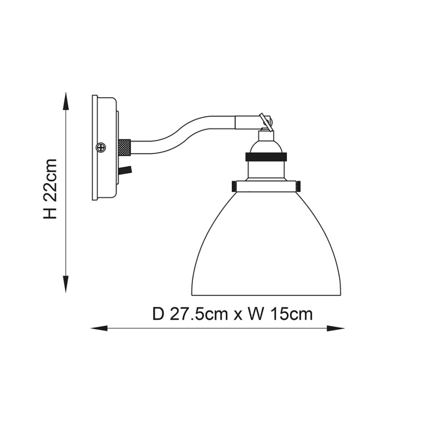 Endon 77273 - Faretto da parete HANSEN 1xE14/40W/230V ottone