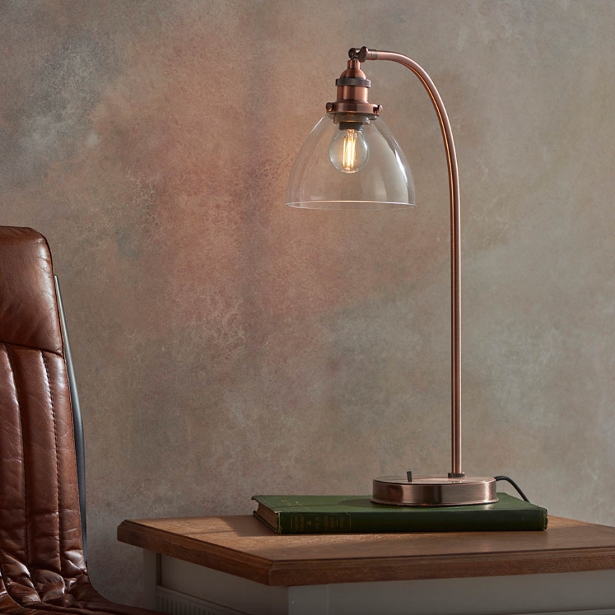 Endon 77861 - Lampada da tavolo HANSEN 1xE27/40W/230V rame