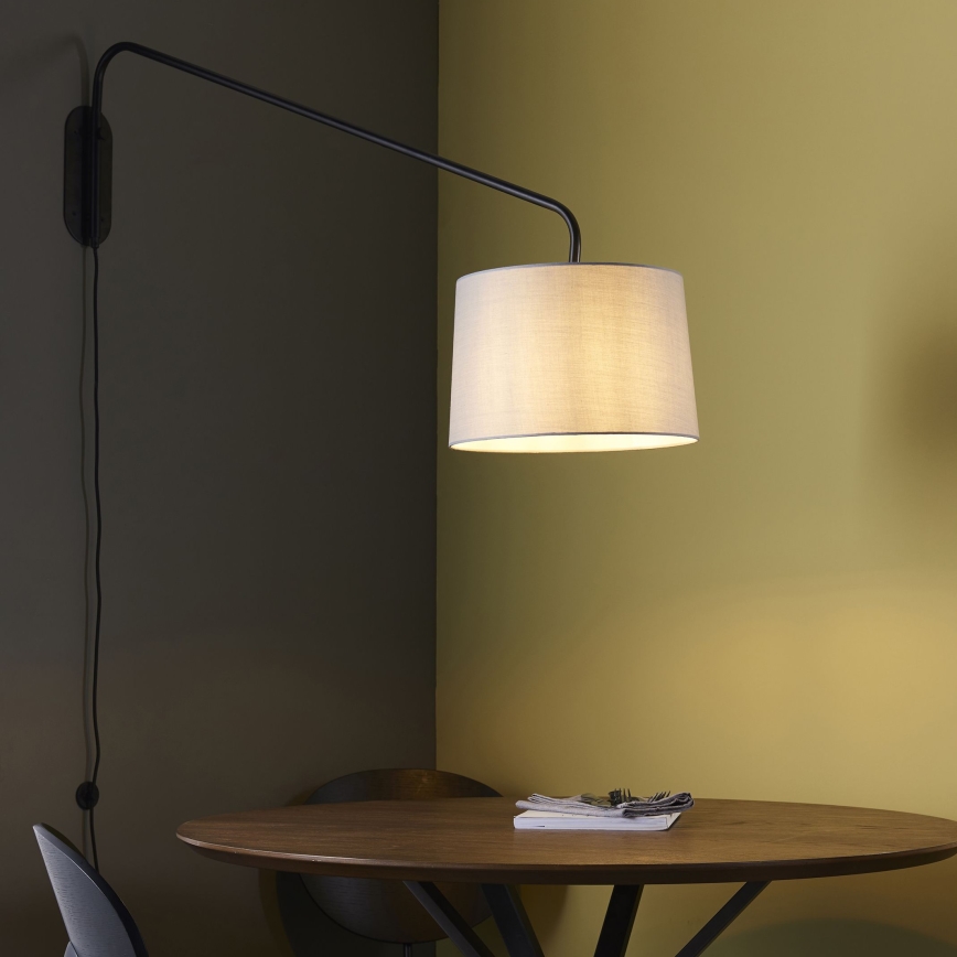 Endon 79380 - Lampada da parete CARLSON 1xE27/40W/230V grigia/nera