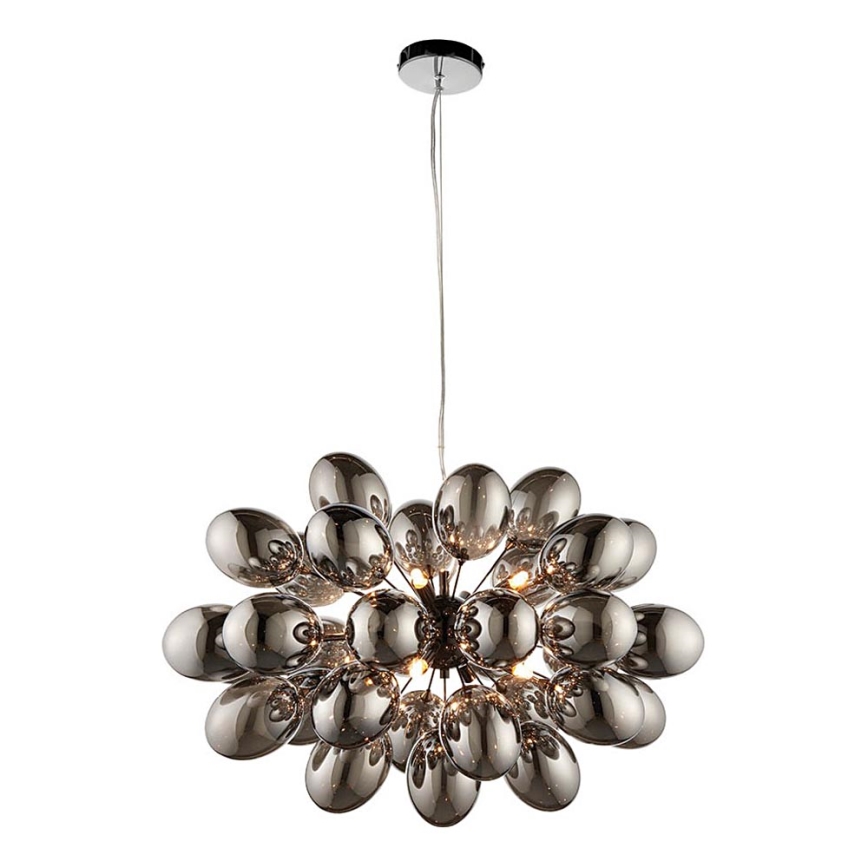 Endon 80124 - Lampadario a sospensione con filo INFINITY 8xG9/28W/230V nero/fumé