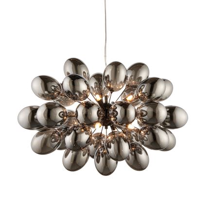 Endon 80124 - Lampadario a sospensione con filo INFINITY 8xG9/28W/230V nero/fumé