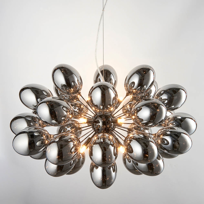 Endon 80124 - Lampadario a sospensione con filo INFINITY 8xG9/28W/230V nero/fumé