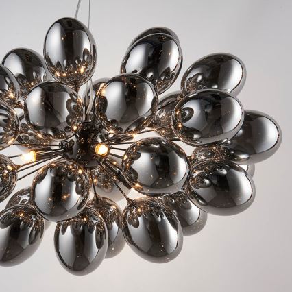 Endon 80124 - Lampadario a sospensione con filo INFINITY 8xG9/28W/230V nero/fumé
