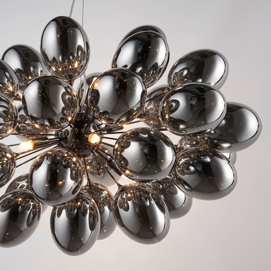 Endon 80124 - Lampadario a sospensione con filo INFINITY 8xG9/28W/230V nero/fumé