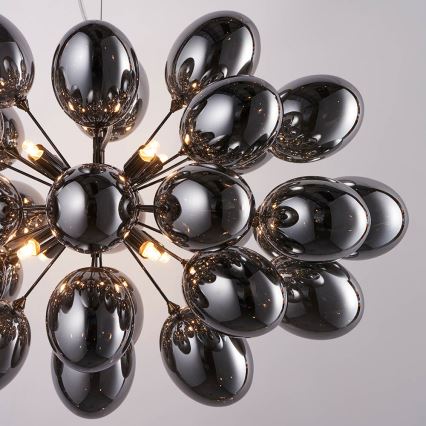 Endon 80124 - Lampadario a sospensione con filo INFINITY 8xG9/28W/230V nero/fumé