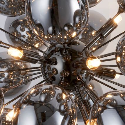 Endon 80124 - Lampadario a sospensione con filo INFINITY 8xG9/28W/230V nero/fumé