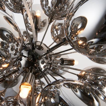 Endon 80124 - Lampadario a sospensione con filo INFINITY 8xG9/28W/230V nero/fumé
