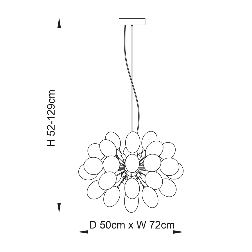 Endon 80124 - Lampadario a sospensione con filo INFINITY 8xG9/28W/230V nero/fumé