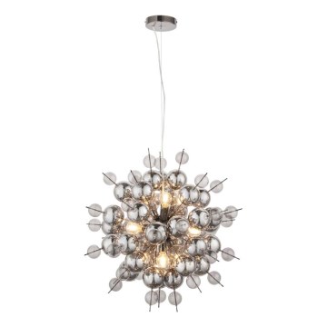 Endon 81583 - Lampadario a cavo JOULES 9xE14/7W/230V cromo lucido/fumé