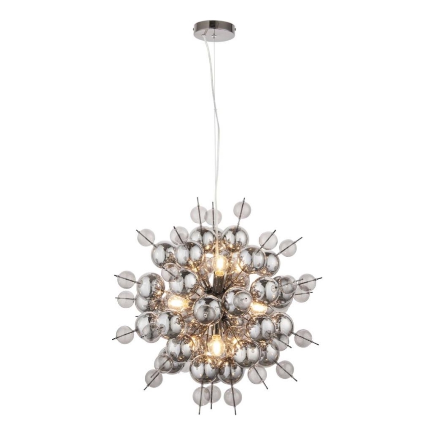 Endon 81583 - Lampadario a cavo JOULES 9xE14/7W/230V cromo lucido/fumé