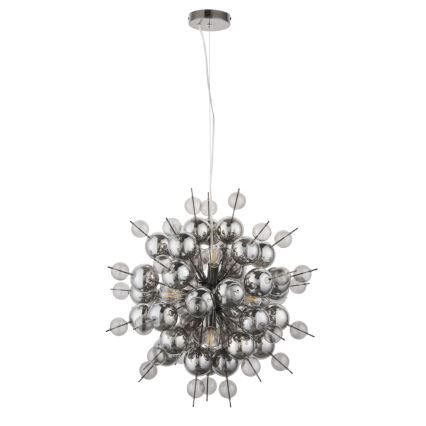Endon 81583 - Lampadario a cavo JOULES 9xE14/7W/230V cromo lucido/fumé