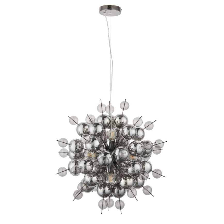 Endon 81583 - Lampadario a cavo JOULES 9xE14/7W/230V cromo lucido/fumé