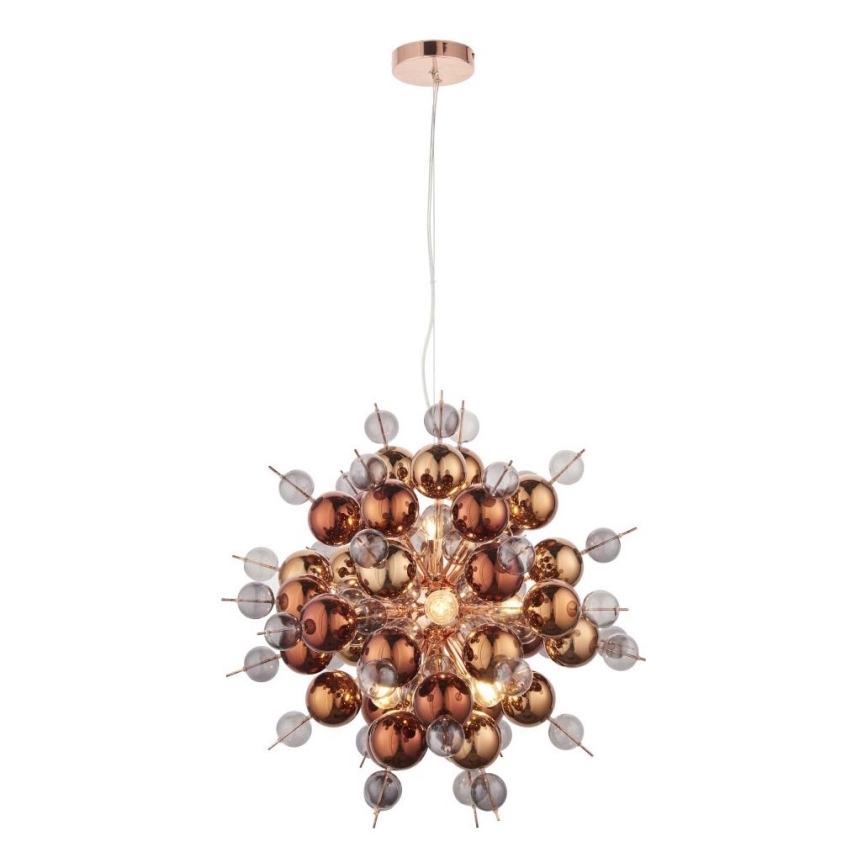Endon 81584 - Lampadario a sospensione con filo JOULES 9xE14/7W/230V rame
