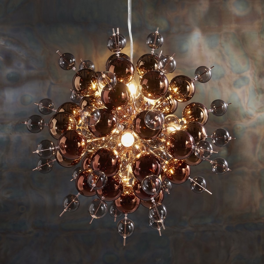 Endon 81584 - Lampadario a sospensione con filo JOULES 9xE14/7W/230V rame