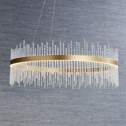 Endon 81908 - Lampadario a sospensione con filo LED dimmerabile ADRIEL LED/58W/230V 3000K diametro 70 cm oro/limpido