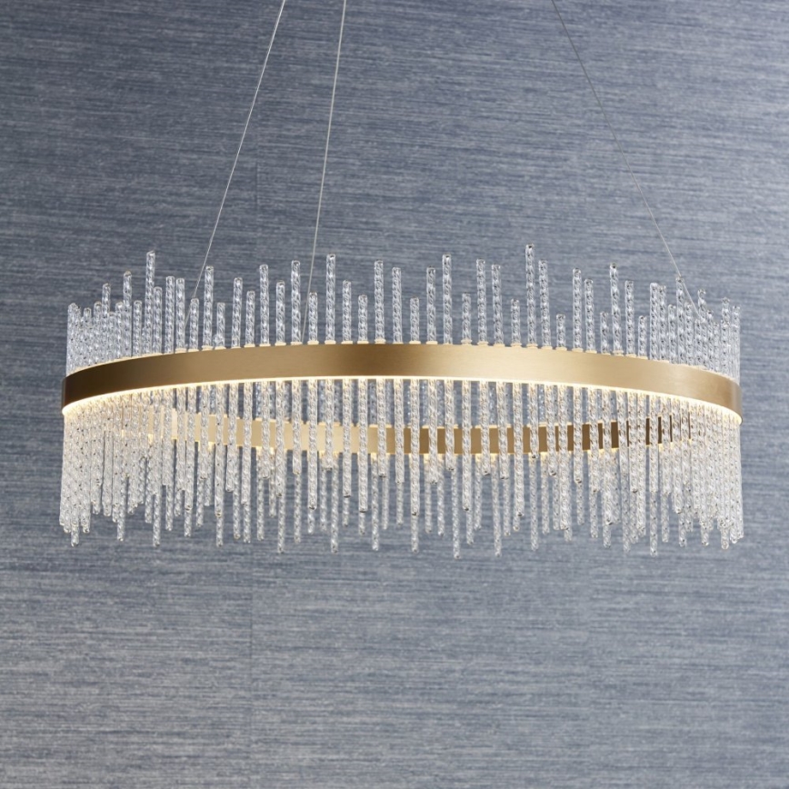 Endon 81908 - Lampadario a sospensione con filo LED dimmerabile ADRIEL LED/58W/230V 3000K diametro 70 cm oro/limpido