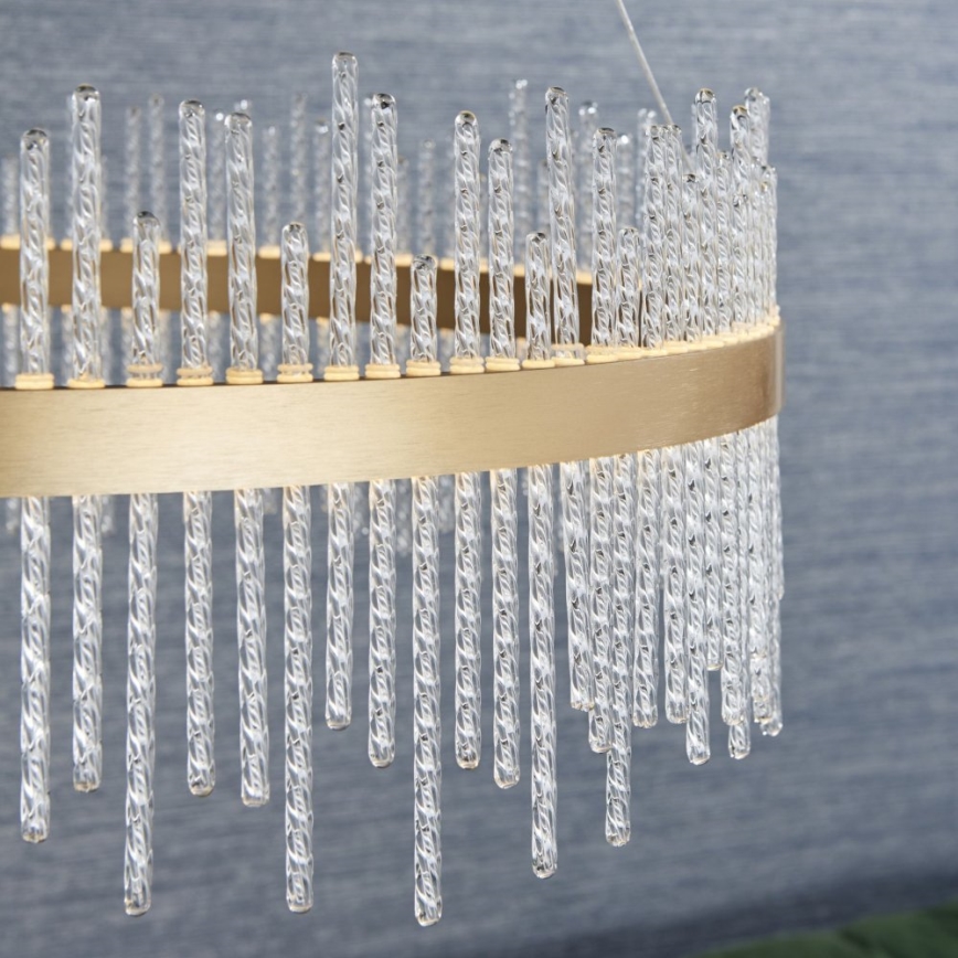 Endon 81908 - Lampadario a sospensione con filo LED dimmerabile ADRIEL LED/58W/230V 3000K diametro 70 cm oro/limpido