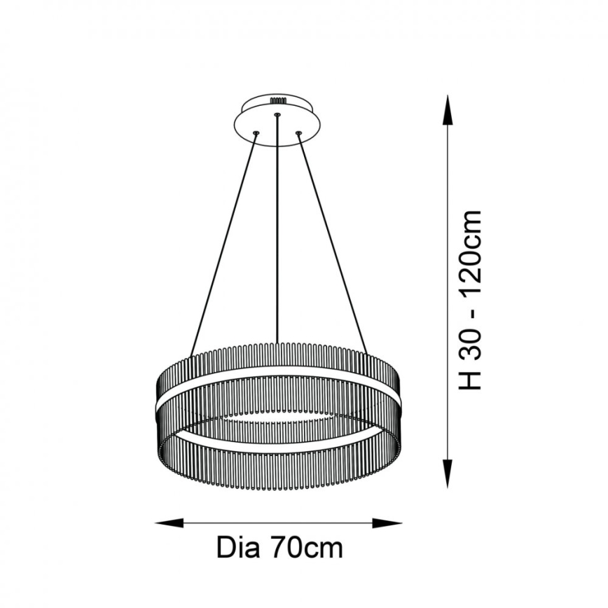 Endon 81908 - Lampadario a sospensione con filo LED dimmerabile ADRIEL LED/58W/230V 3000K diametro 70 cm oro/limpido